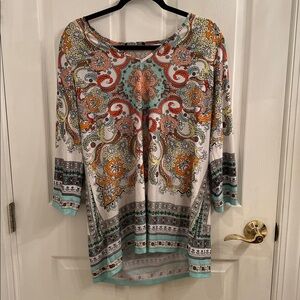Colorful Paisley Tunic Top